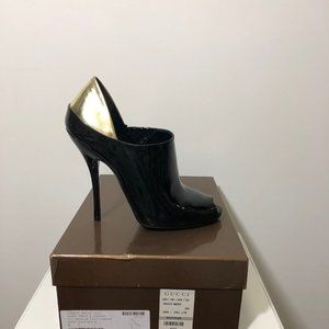 Pre-Owned Gucci Bootie Patent Leather Black/Gold